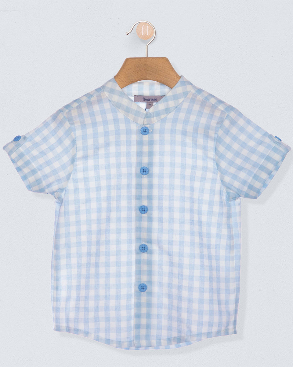 Brando Light Blue Gingham Tunic