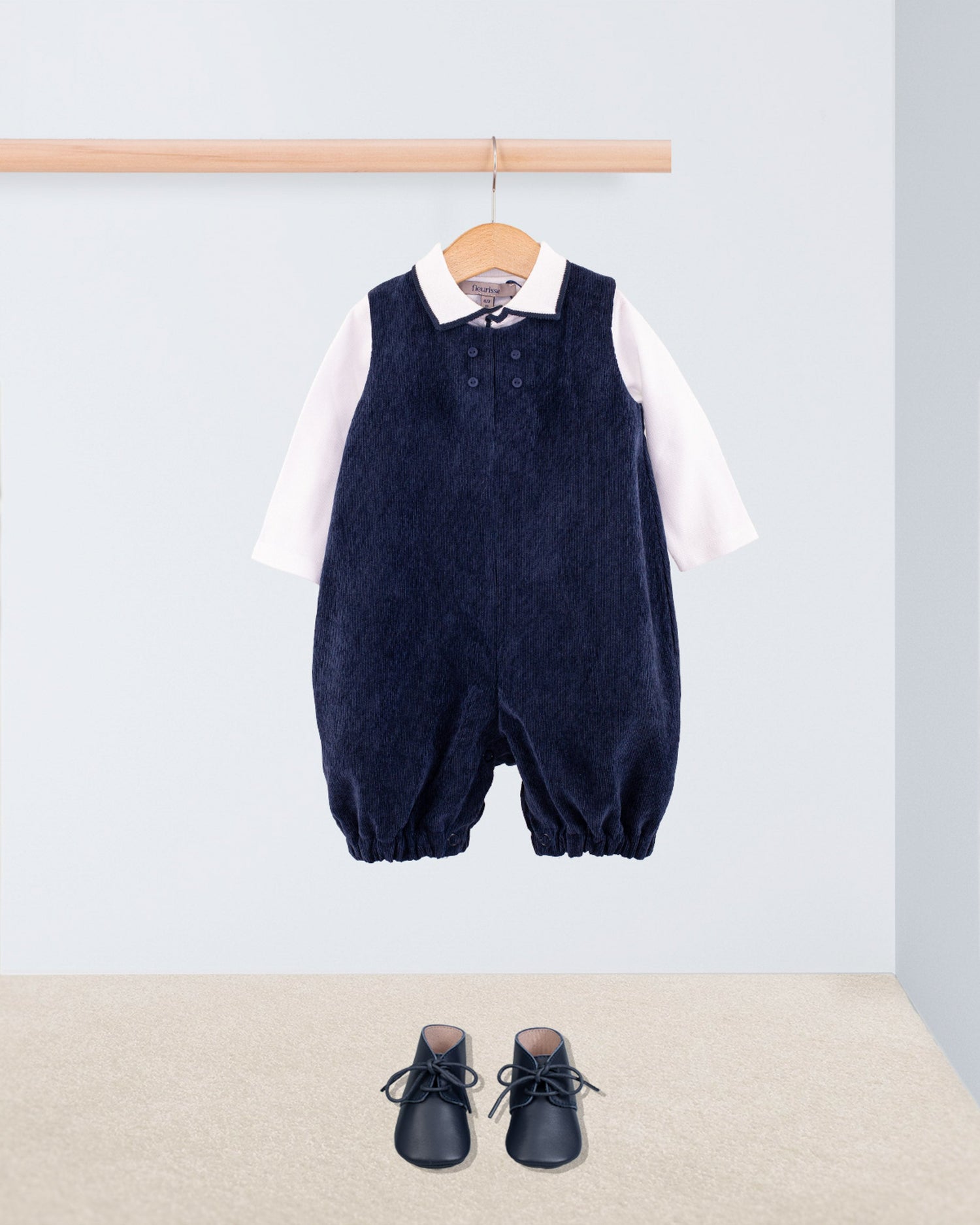 Harry French Navy Corduroy Romper