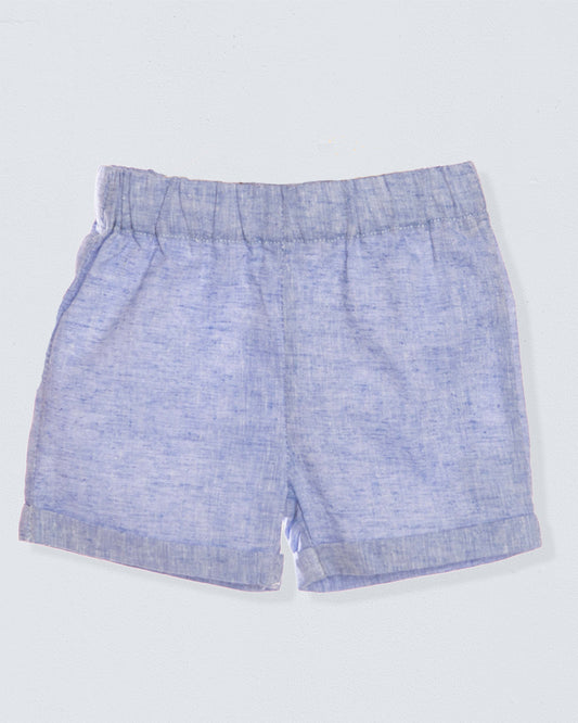 Blue shorts on a light gray background