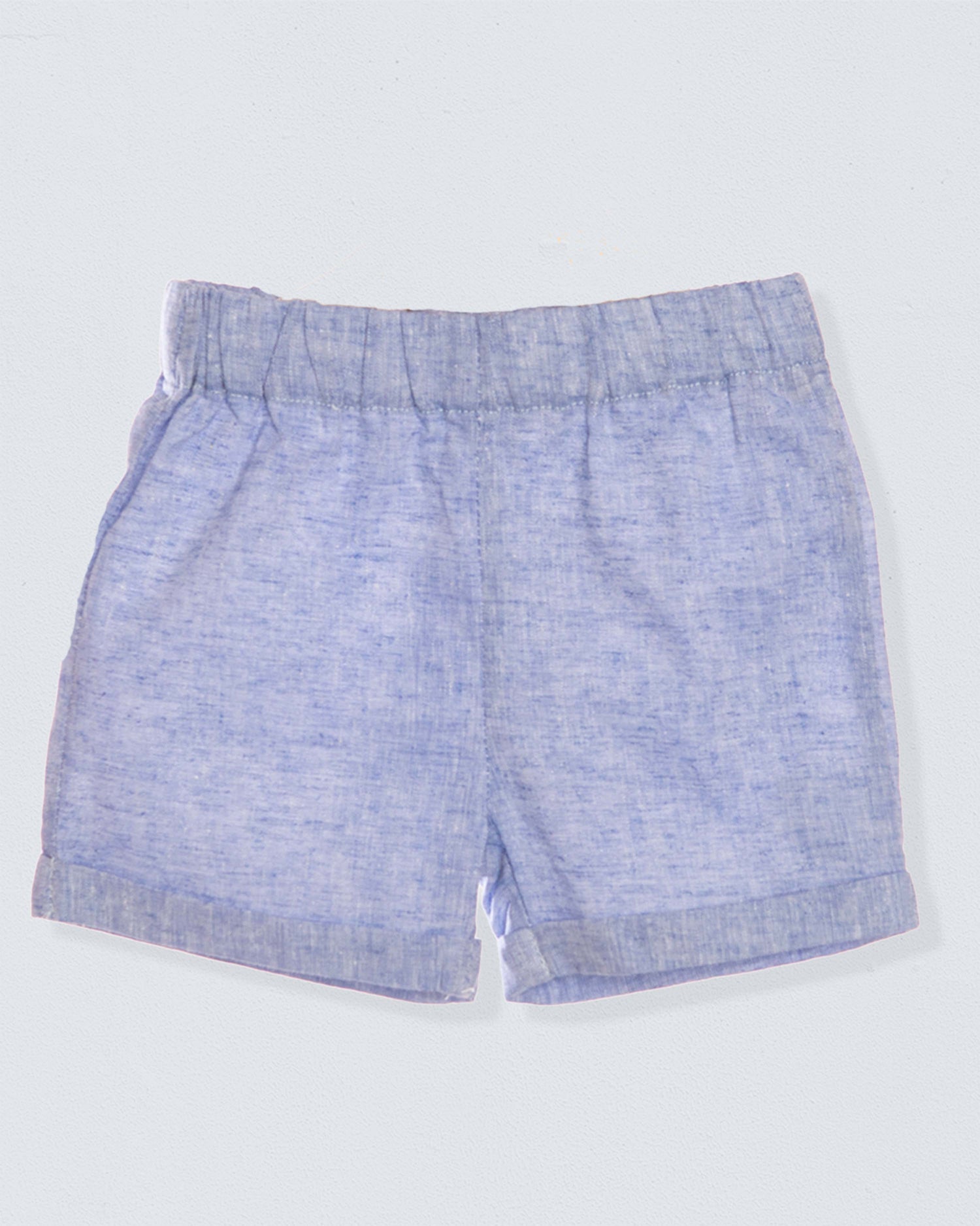 Cuff Short Italian Jean Blue Linen