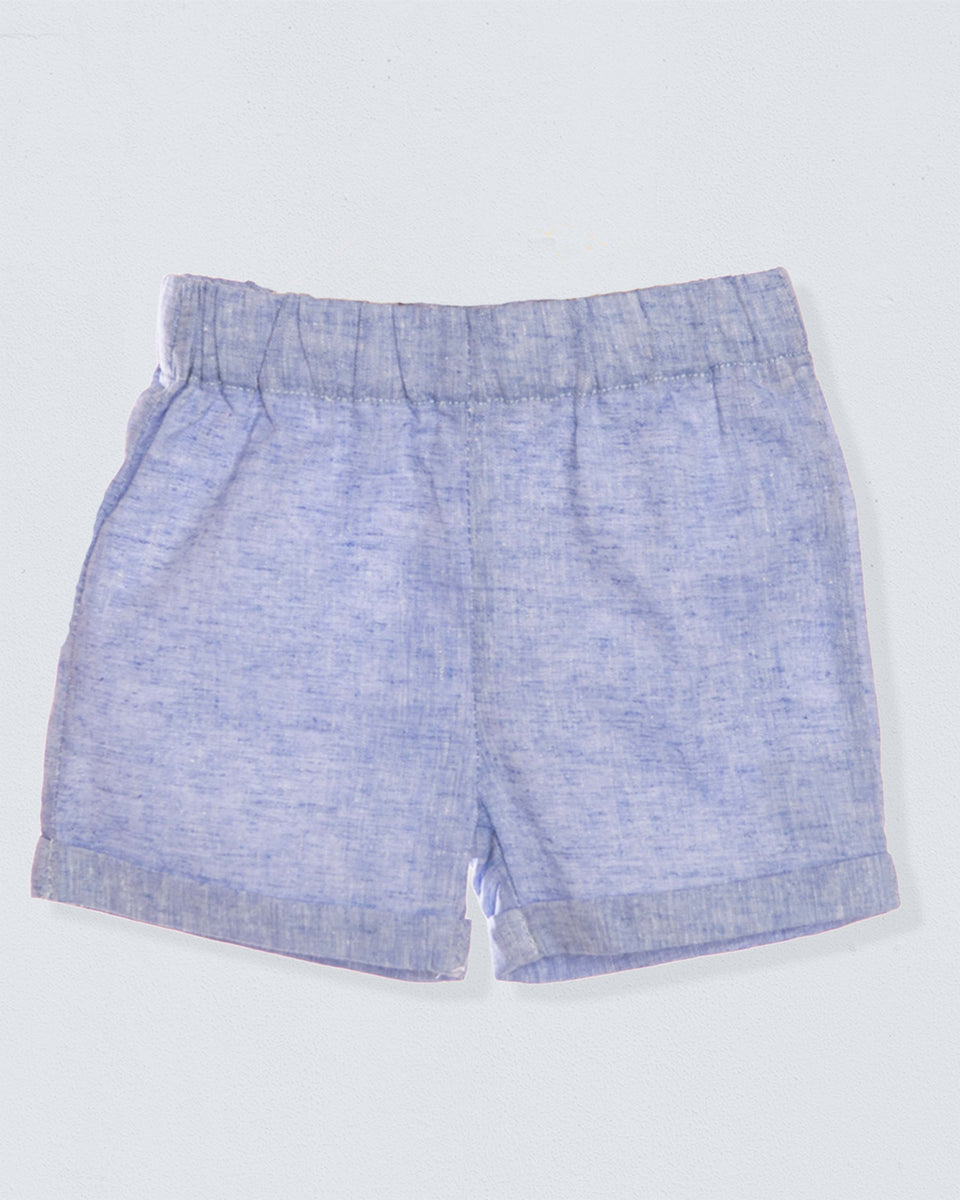 Cuff Short Italian Jean Blue Linen