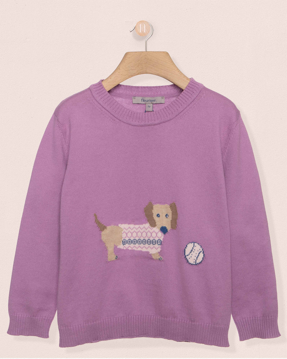 Dachshund Violet Melange Cotton Sweater