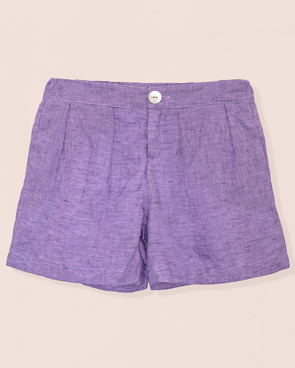 Elie Italian Purple Linen Shorts