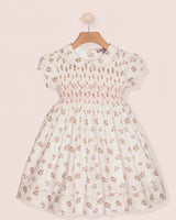 Emma Elegant Rosebuds Smocked Dress
