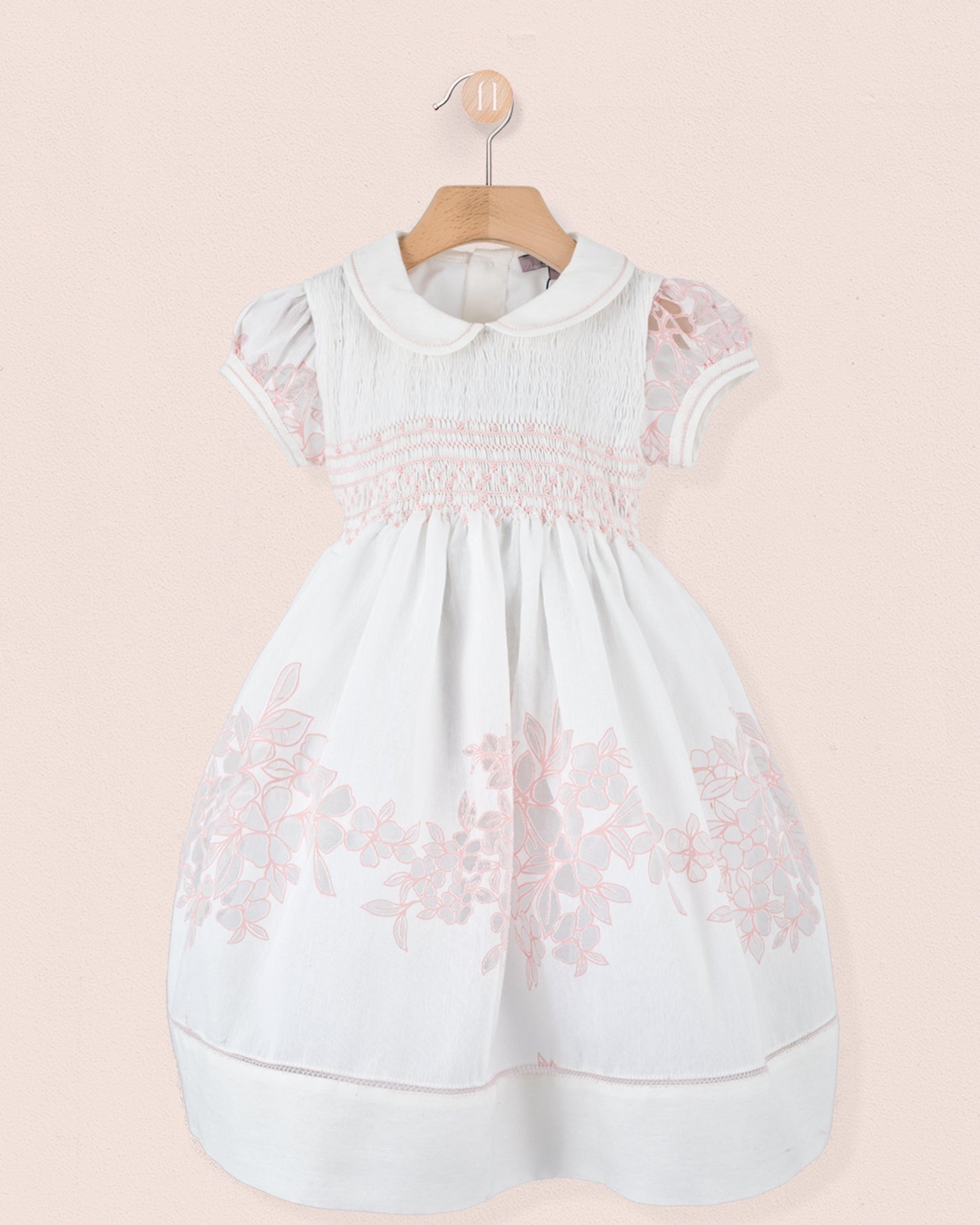 Emma Italian Doppia Pink Smock - Smocked Dress