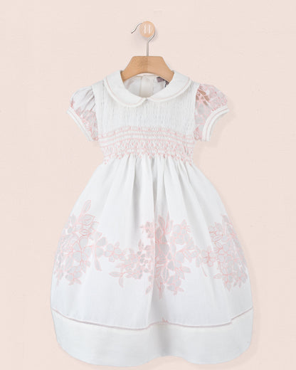 Emma Italian Doppia Pink Smock - Smocked Dress