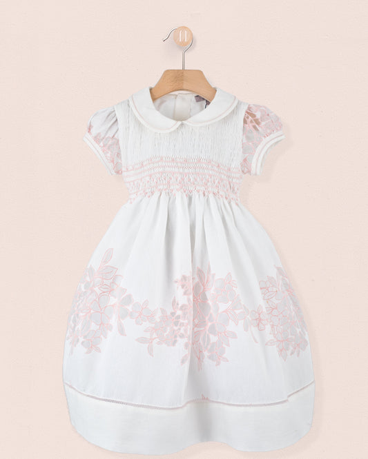 Emma Italian Doppia Pink Smock - Smocked Dress