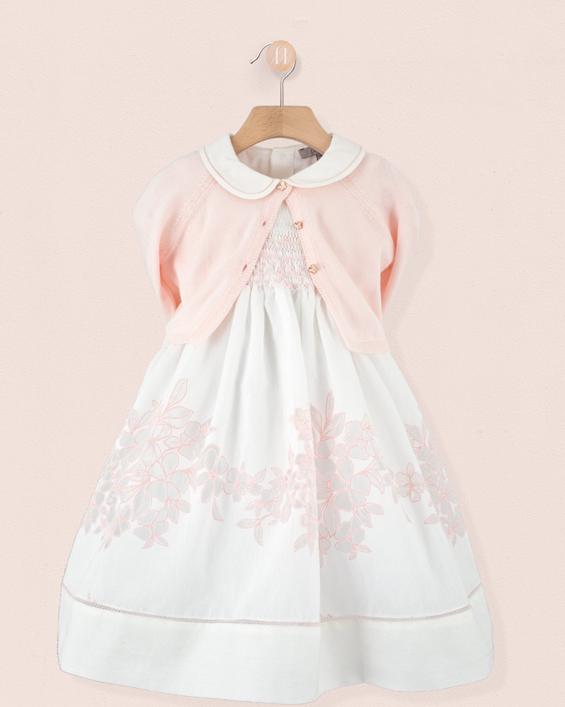 Emma Italian Doppia Pink Smock - Smocked Dress