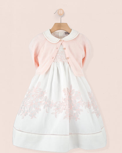 Emma Italian Doppia Pink Smock - Smocked Dress