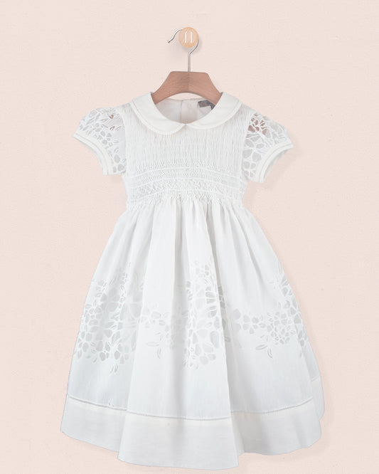 Emma Italian Doppia White Smock - Smocked Dress