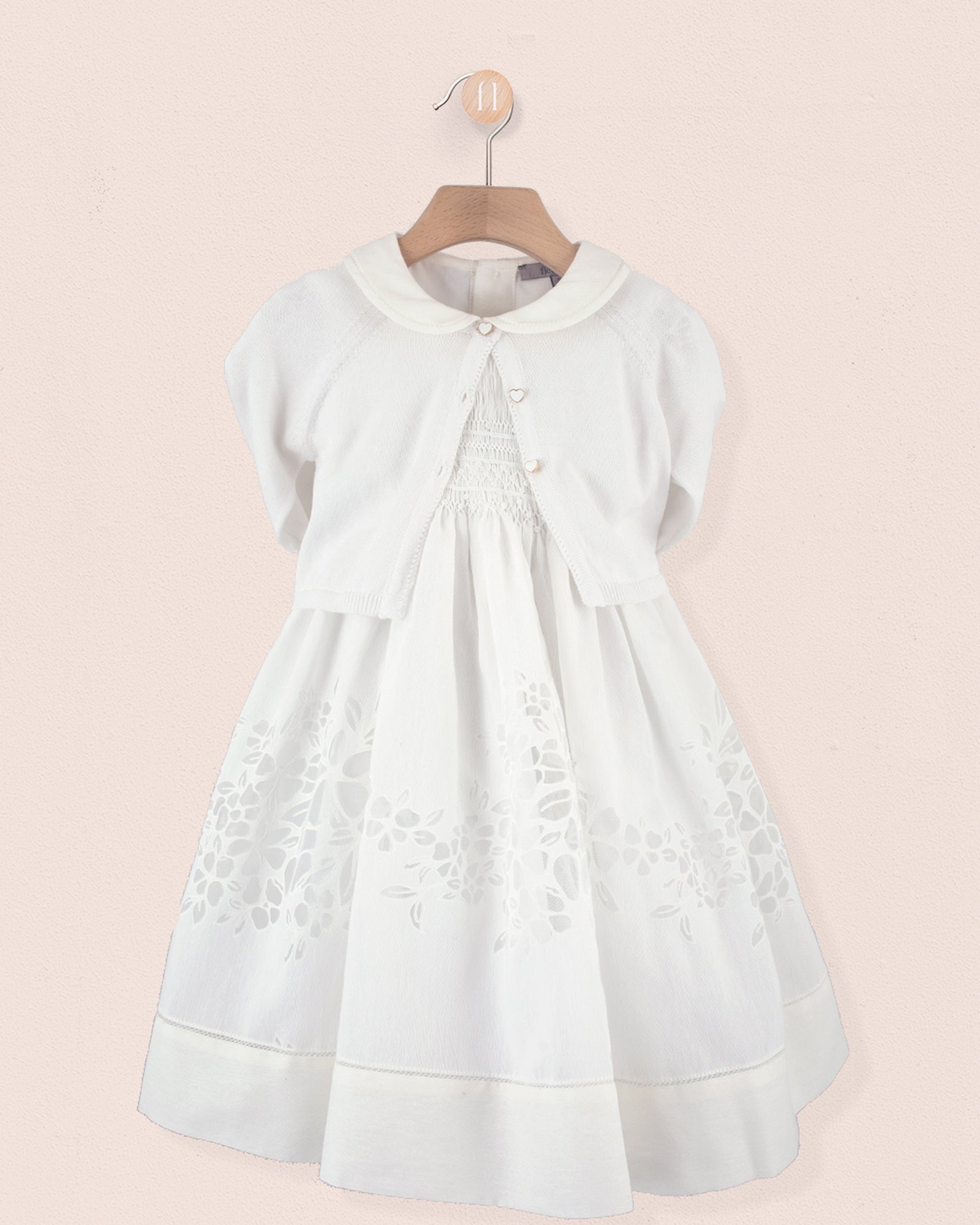 Emma Italian Doppia White Smock - Smocked Dress