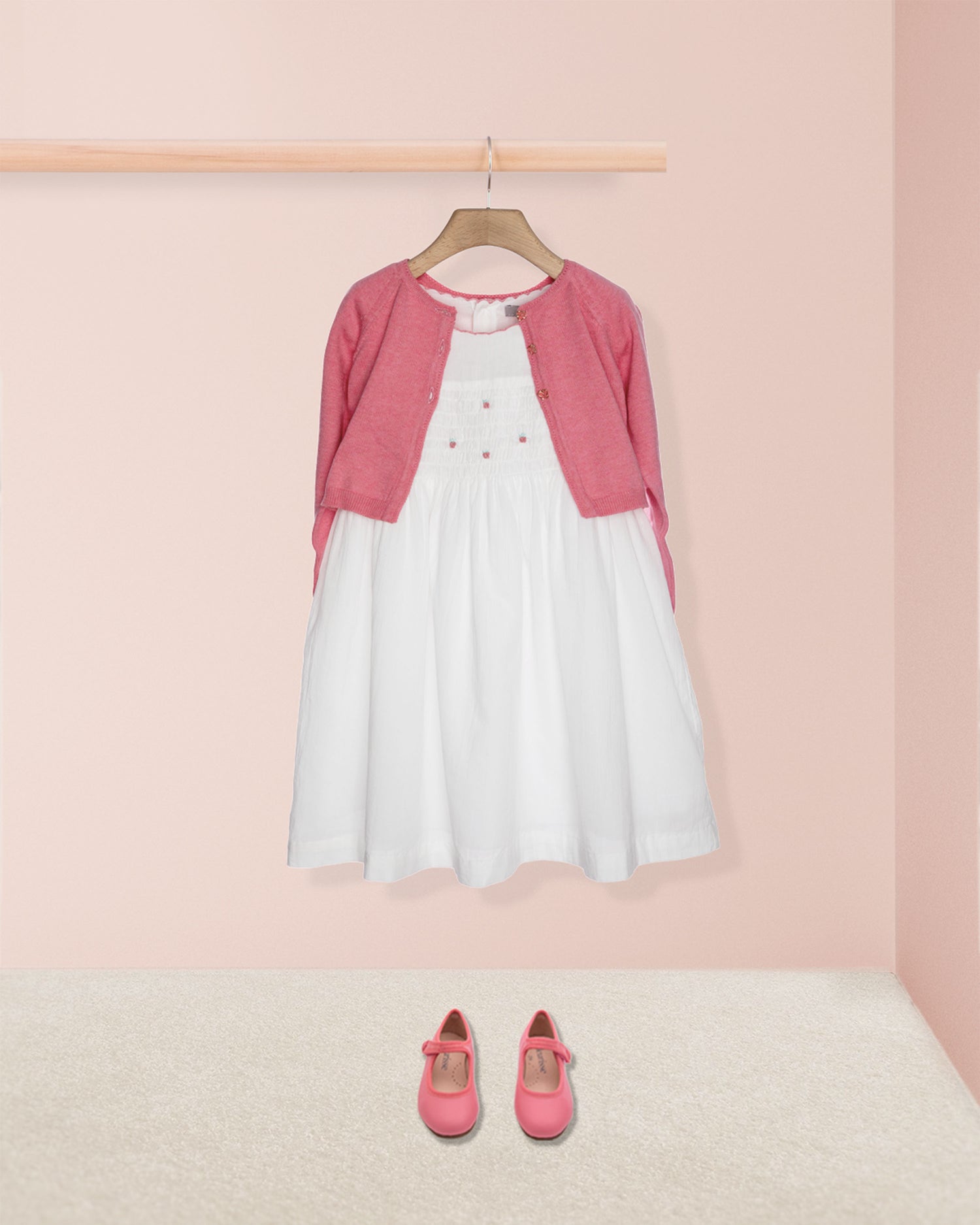Honor Strawberry Embroidered Smocked Dress