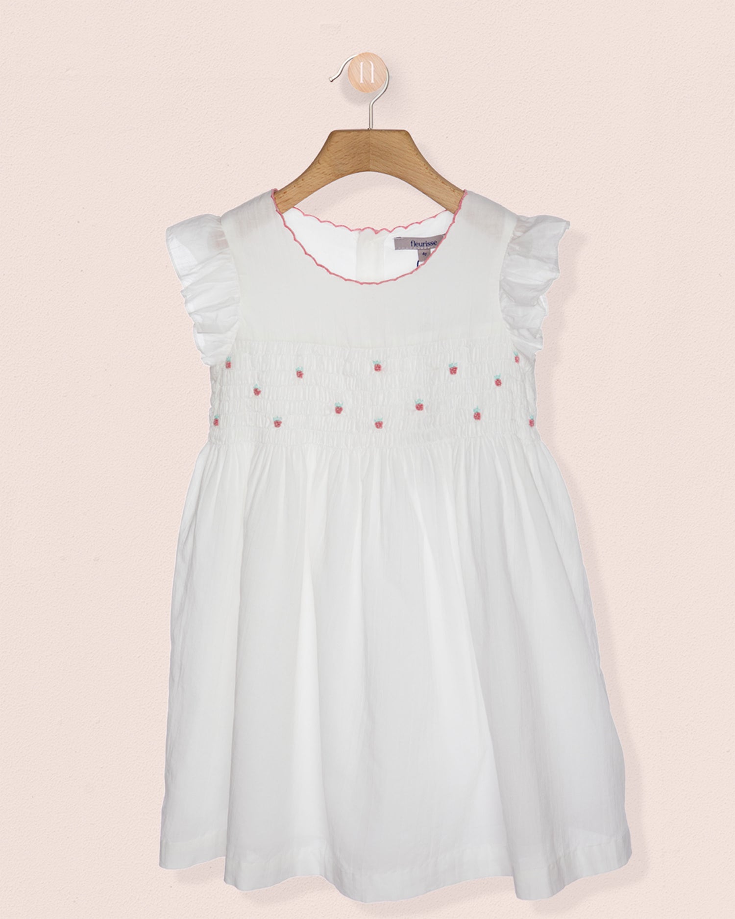 Honor Strawberry Embroidered Smocked Dress