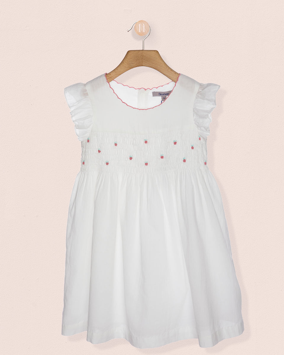 Honor Strawberry Embroidered Smocked Dress