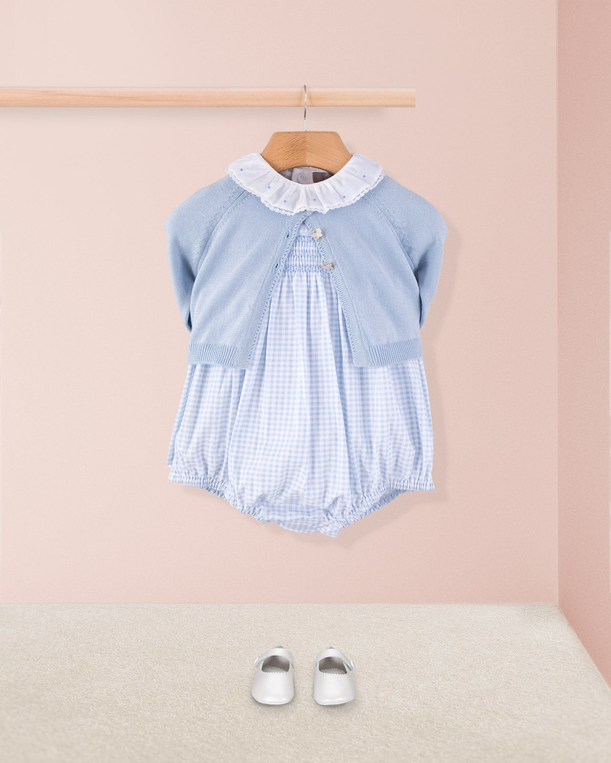 Kensington Pastel Blue Gingham Smocked Romper - Romper