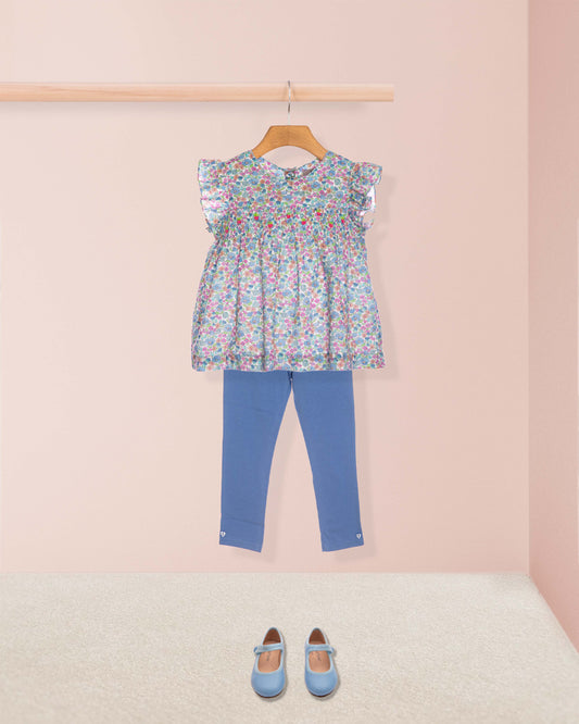 Italian Summer Legging Cerulean Cotton