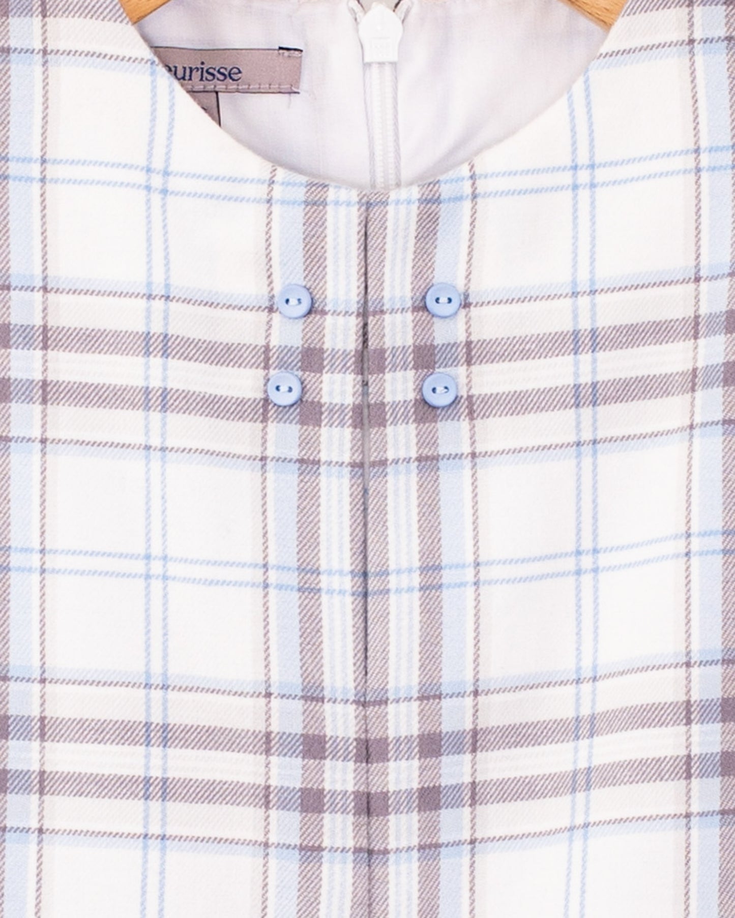 Harry Baby Blue Plaid Flannel Romper - Romper