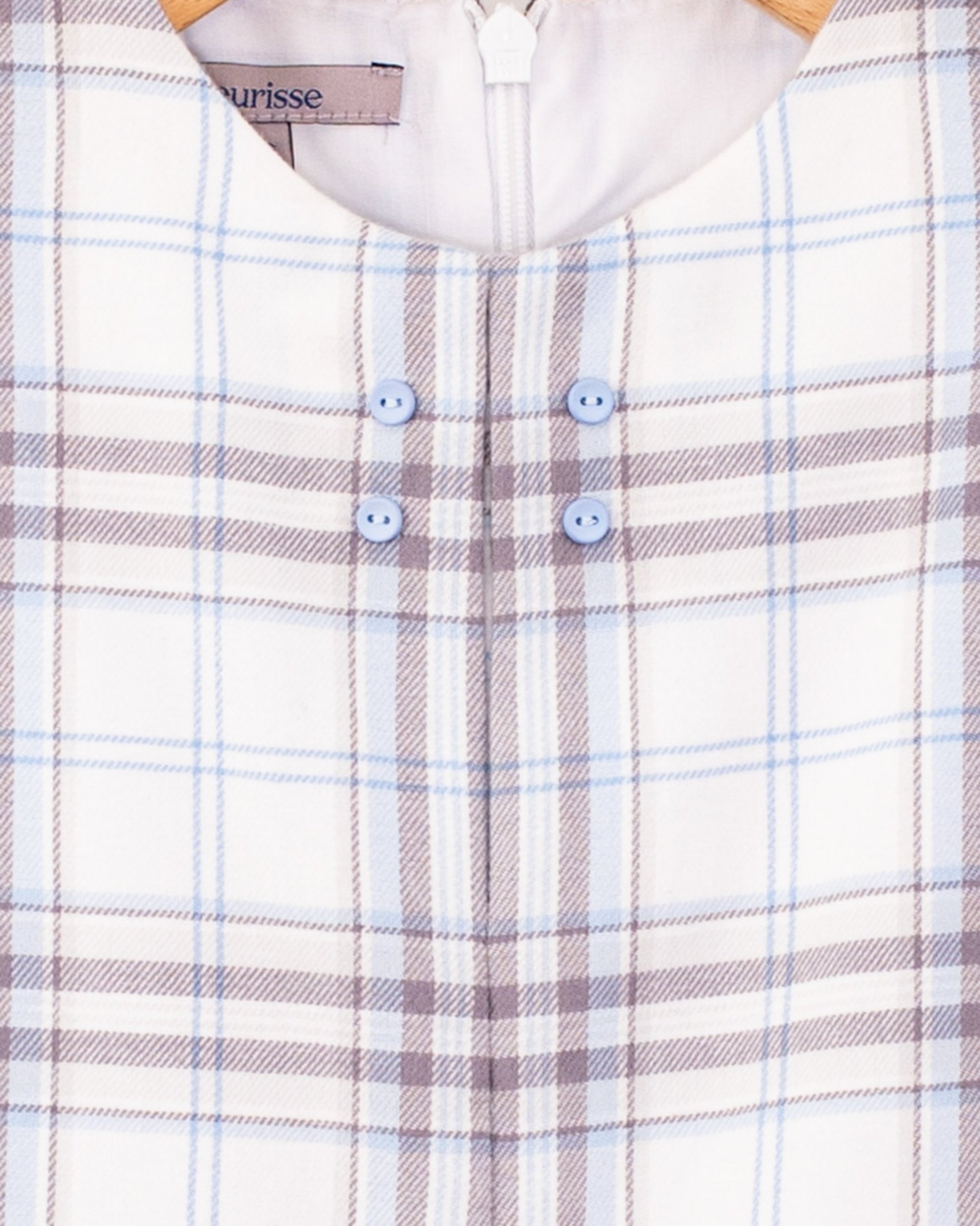 Harry Baby Blue Plaid Flannel Romper - Romper