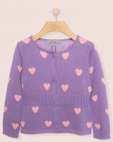 Madison Mulberry Hearts Cotton Cardigan