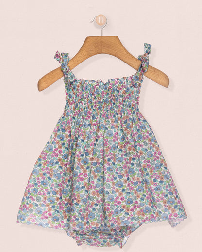 Millie Blue Primrose Voile Mini Dress Set