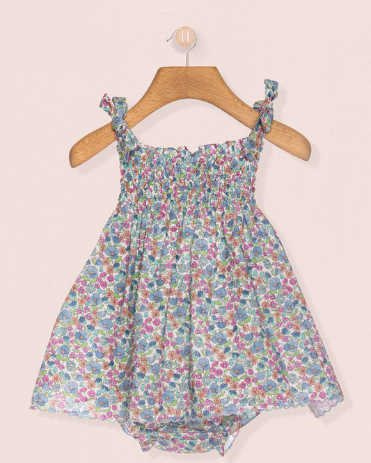 Millie Blue Primrose Voile Mini Dress Set