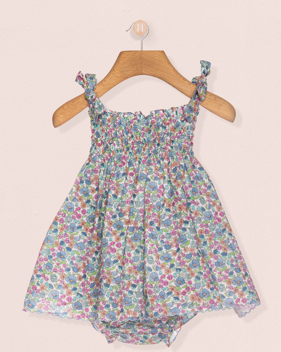 Millie Blue Primrose Voile Mini Dress Set