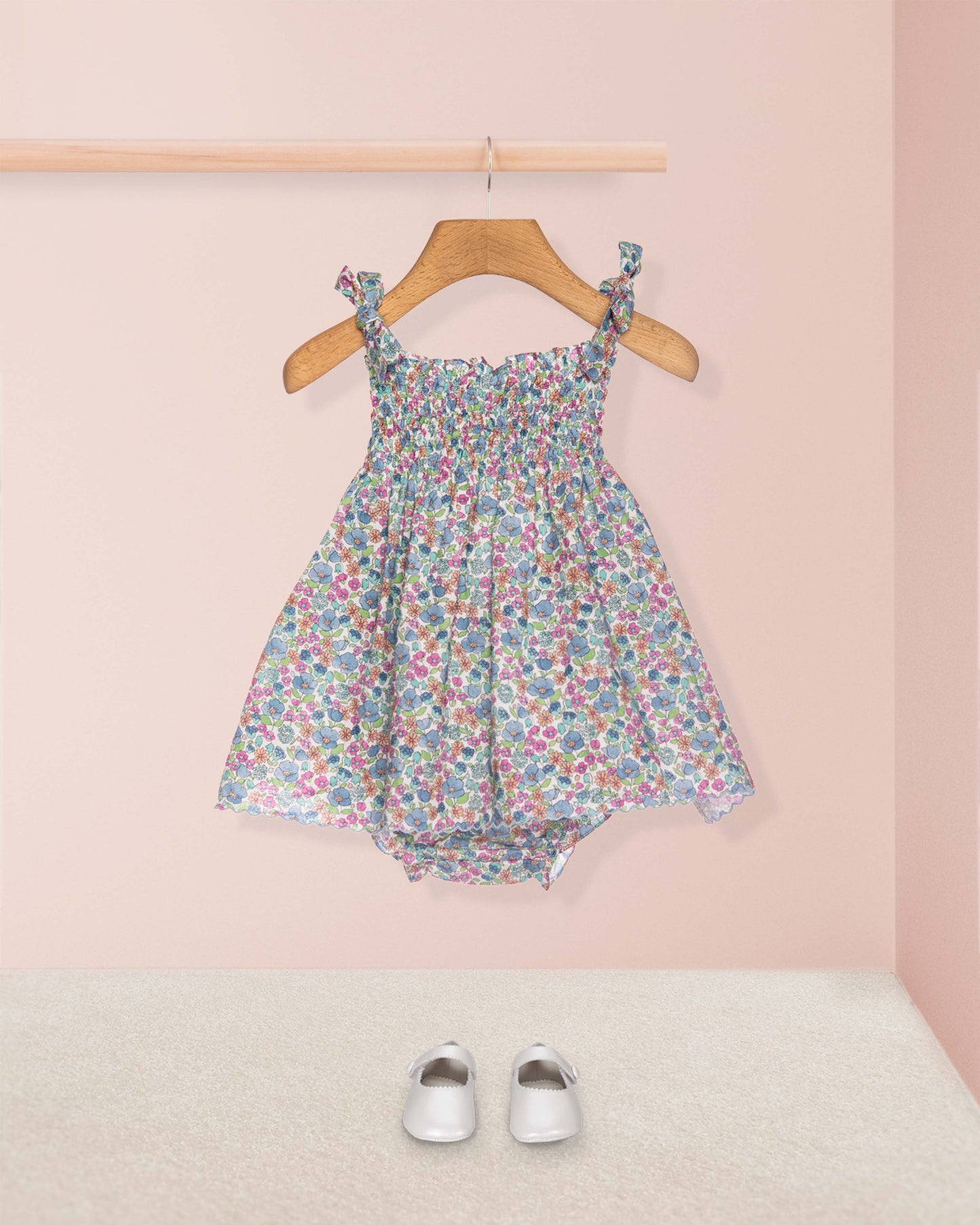 Millie Blue Primrose Voile Mini Dress Set
