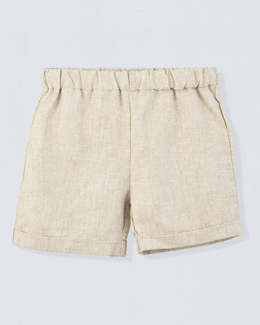 Cuff Short Italian Natural Linen - Pant