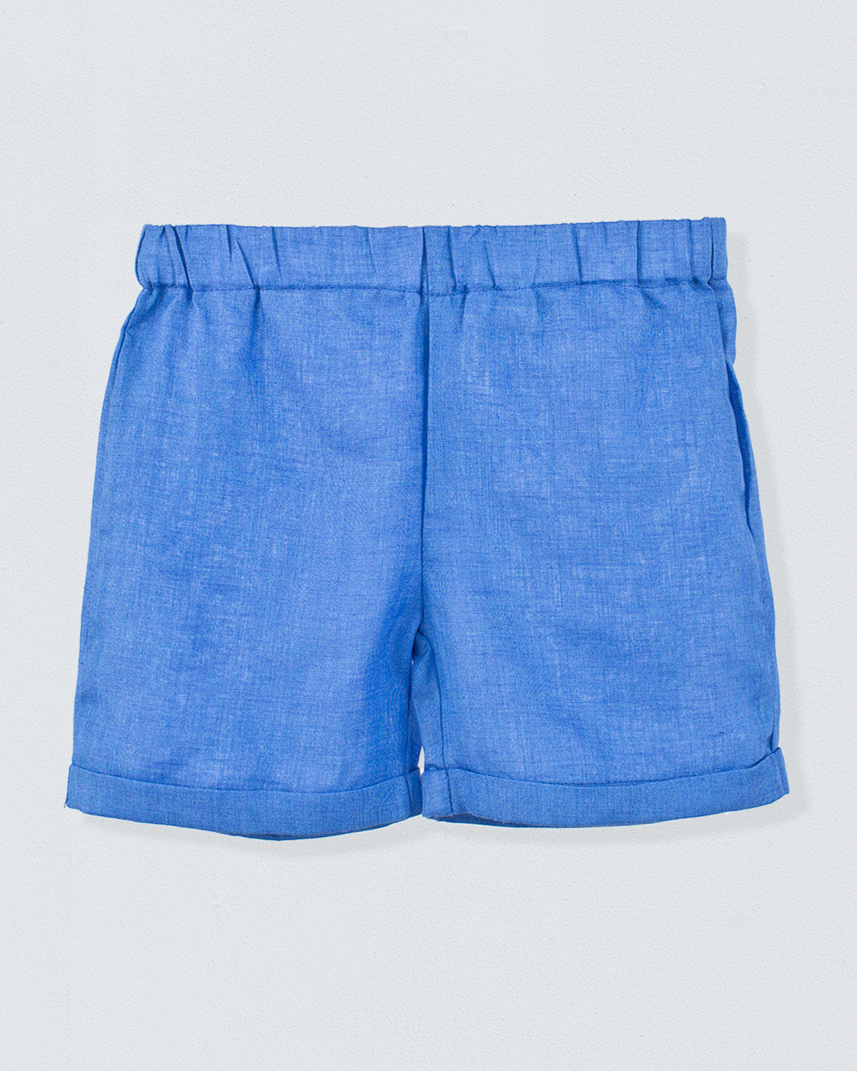 Cuff Short Italian Royal Blue Linen - Pant