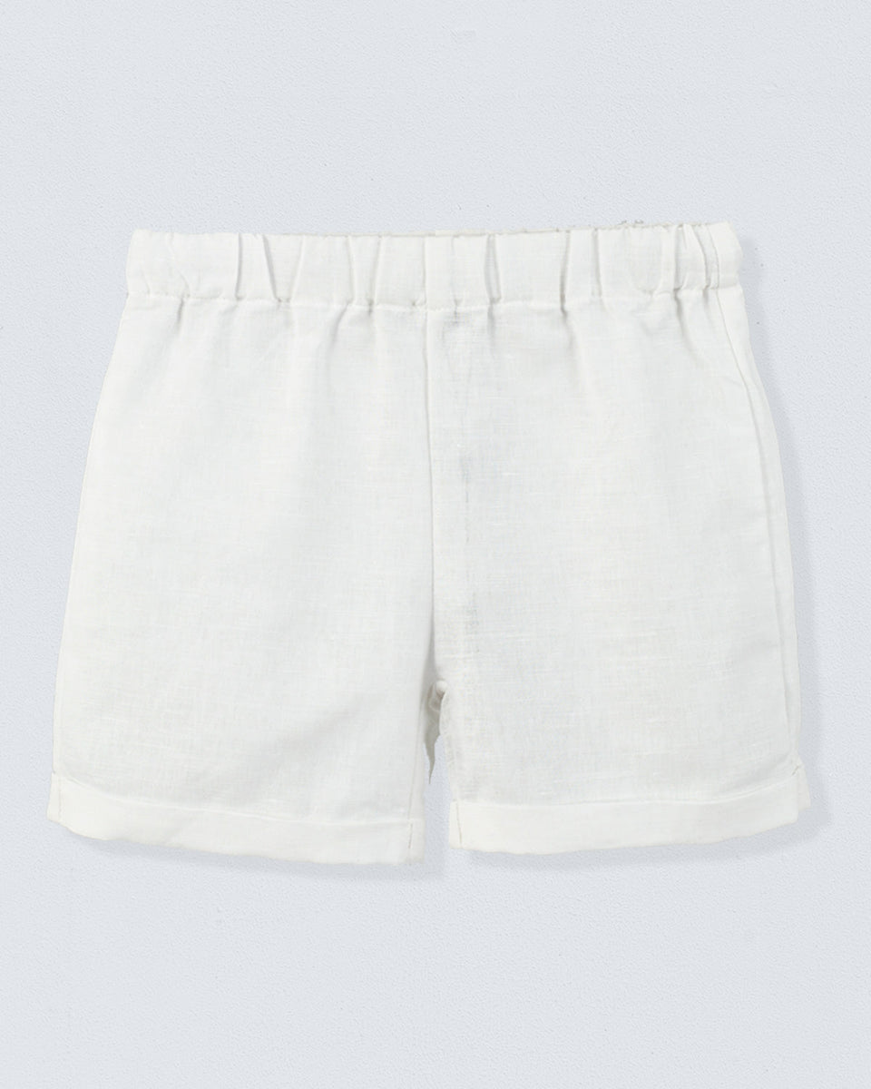 Cuff Short Italian White Linen