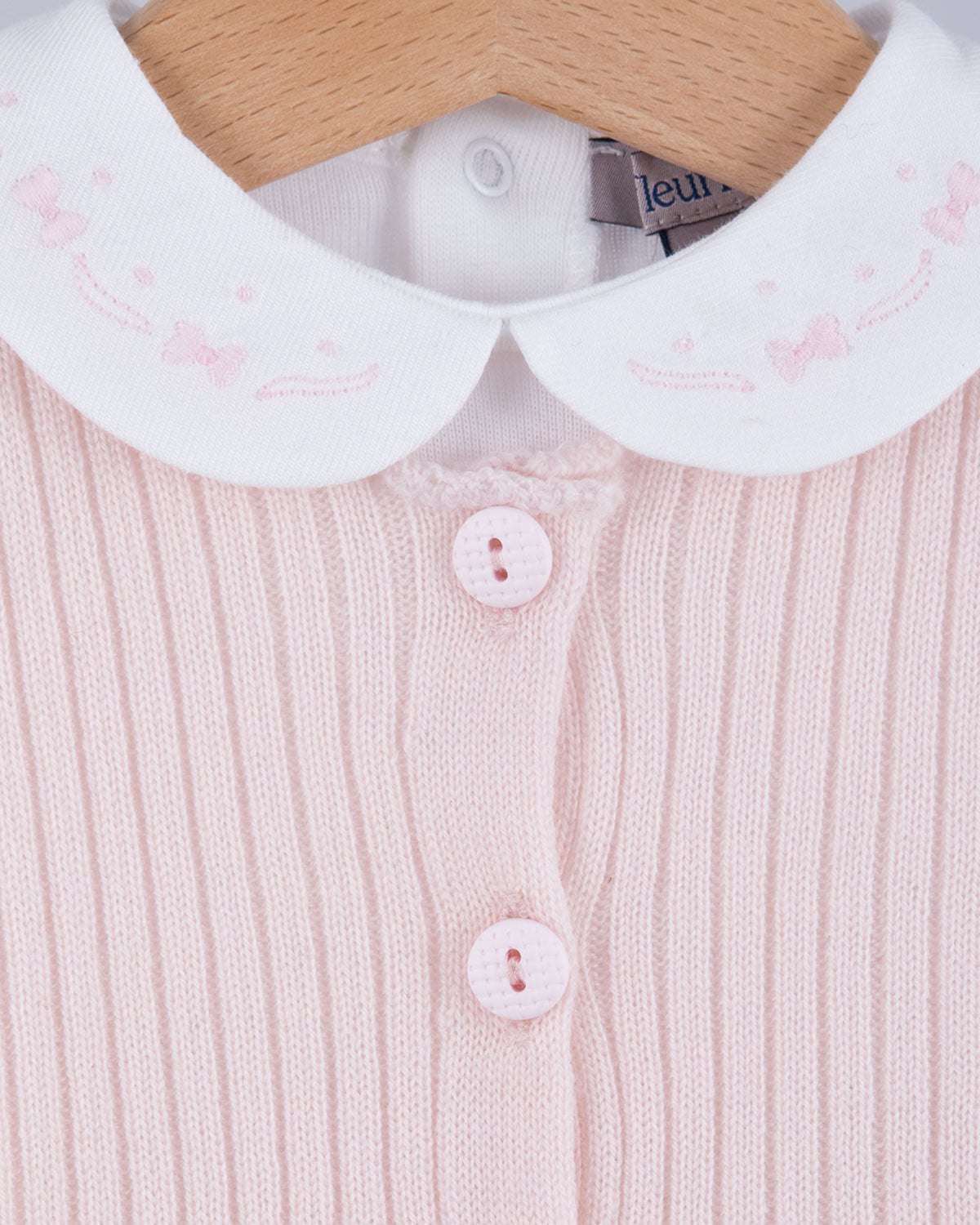 Ribbed Baby Pink 2-Piece Knit Set - Cardigan