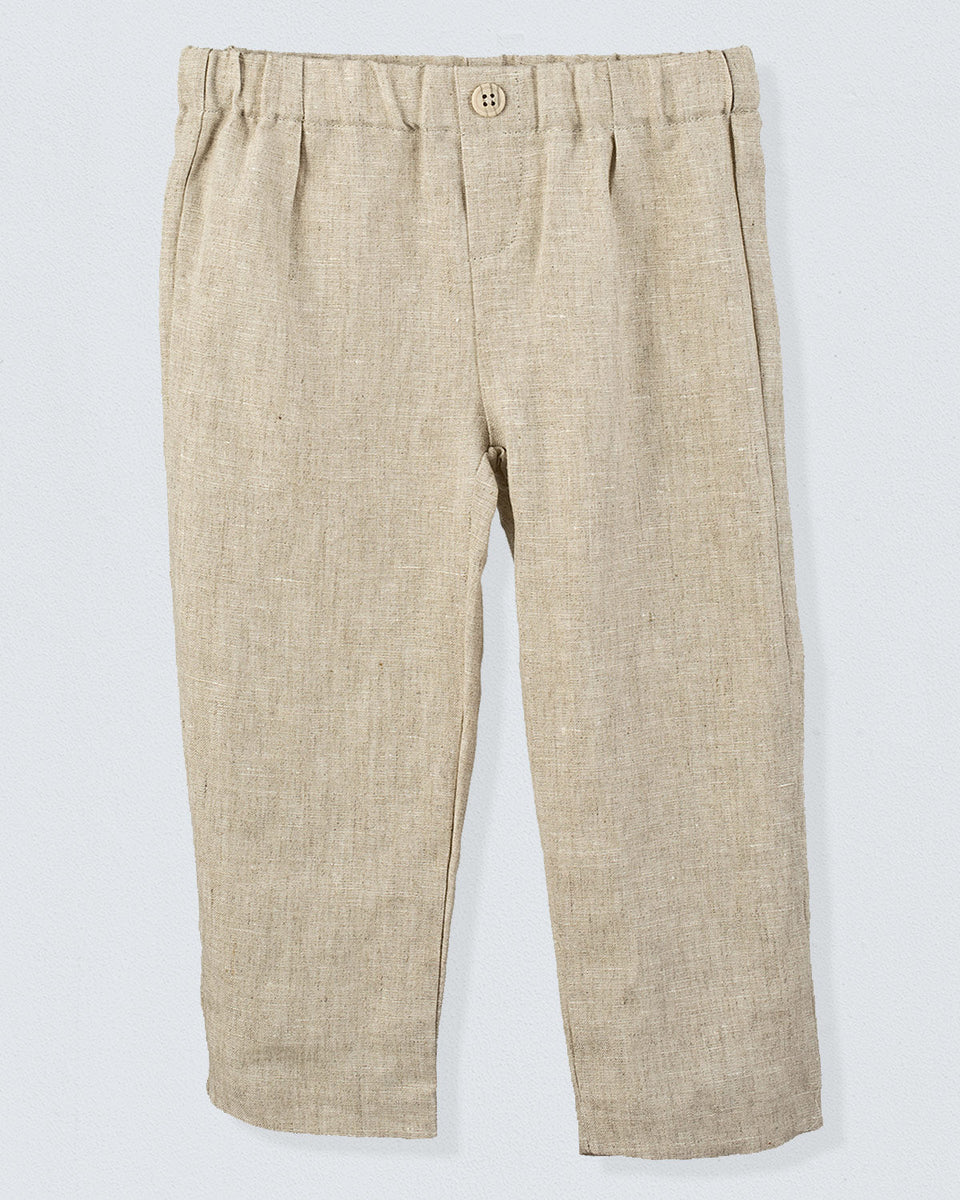 Rome Pull-On Italian Natural Linen Pant