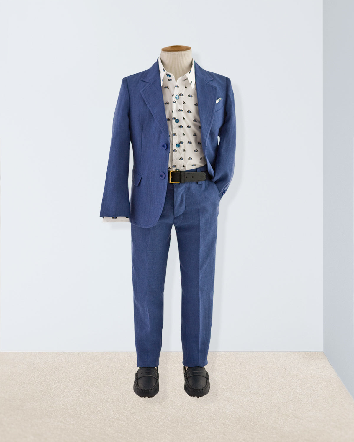 Domenico Summer Navy Linen Suit - Suit