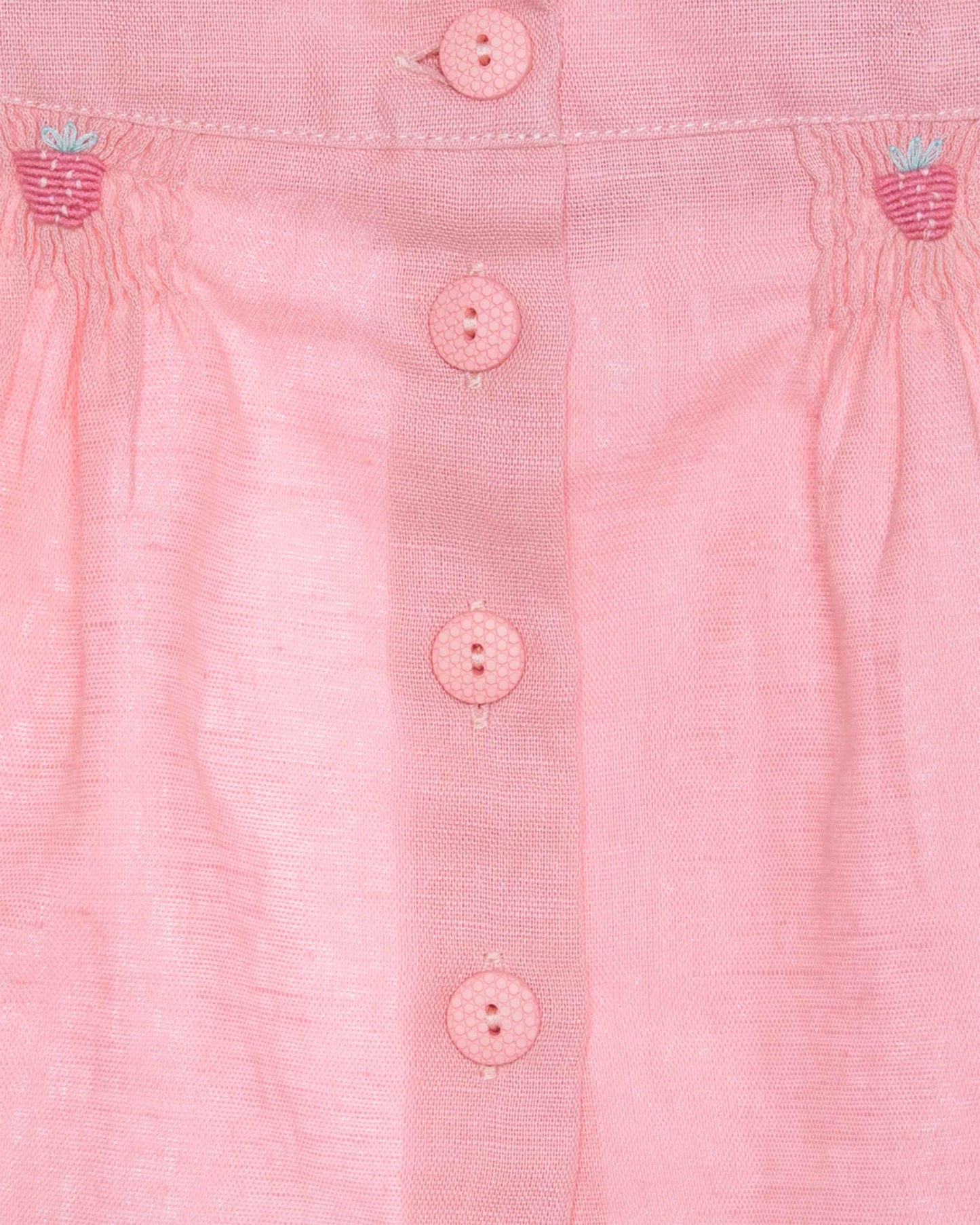 Strawberry A-Line Petal Pink Linen Skirt