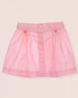 Strawberry A-Line Petal Pink Linen Skirt