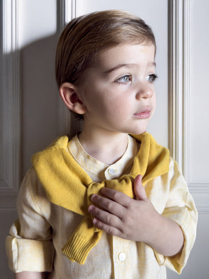 Mandarin Sunrise Linen Shirt