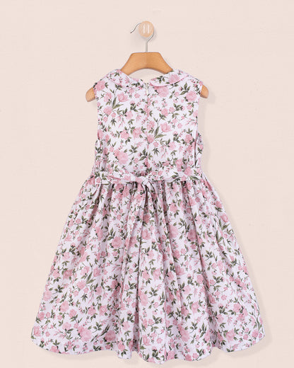 Valentine French Blush Rosebud Smock - Smocked Dress