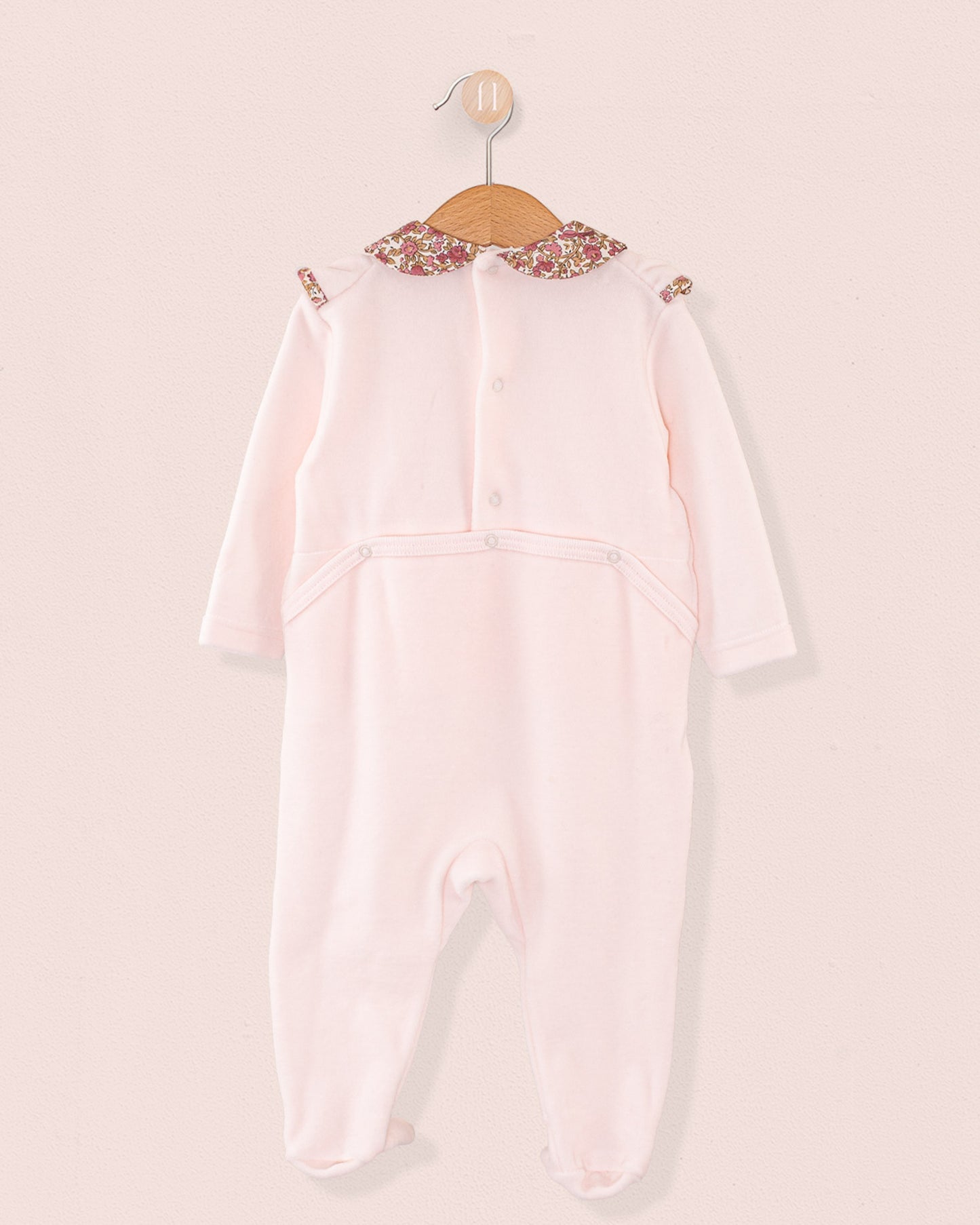 Pink Velour Ruffle Footie - Layette