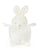 White plush bunny toy on a white background