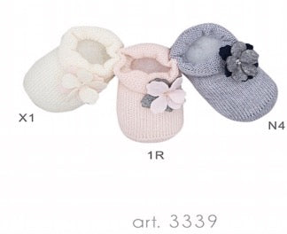 Story Loris Winter Cream Flower Booties - Sock
