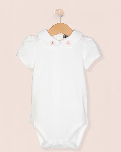 Ines onesie with Embroidered Pink Bear - Onesie