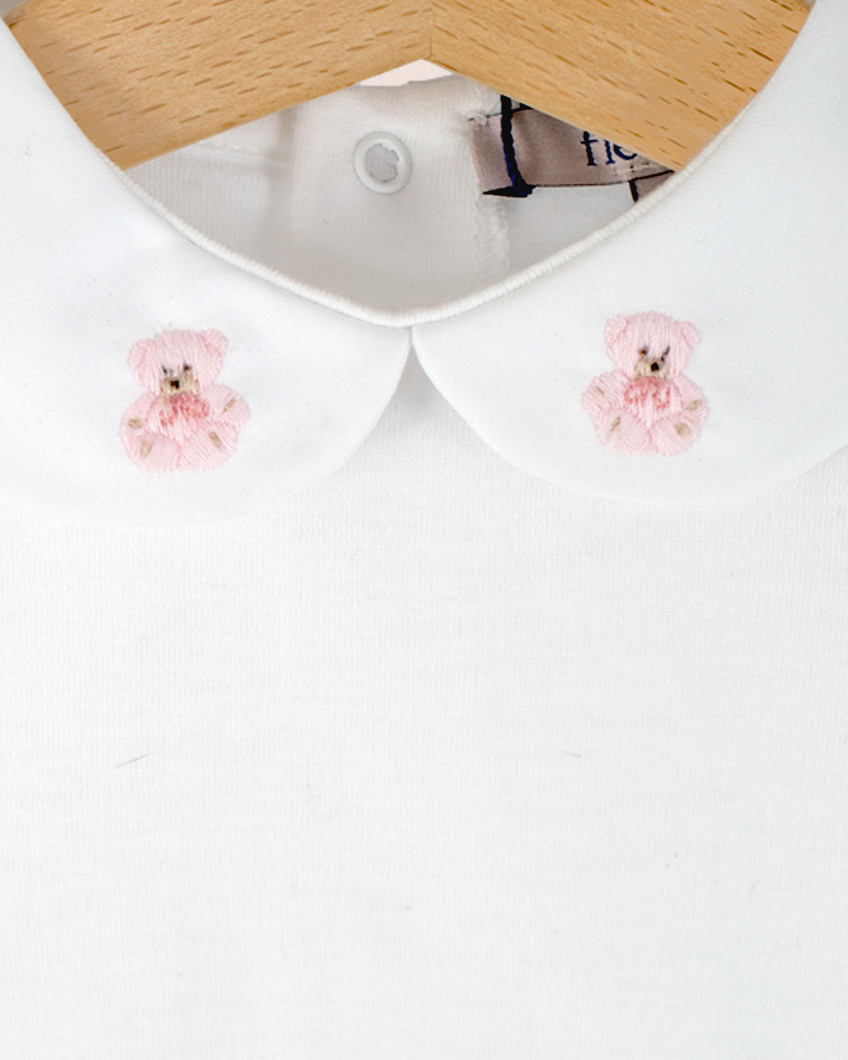 Ines onesie with Embroidered Pink Bear - Onesie