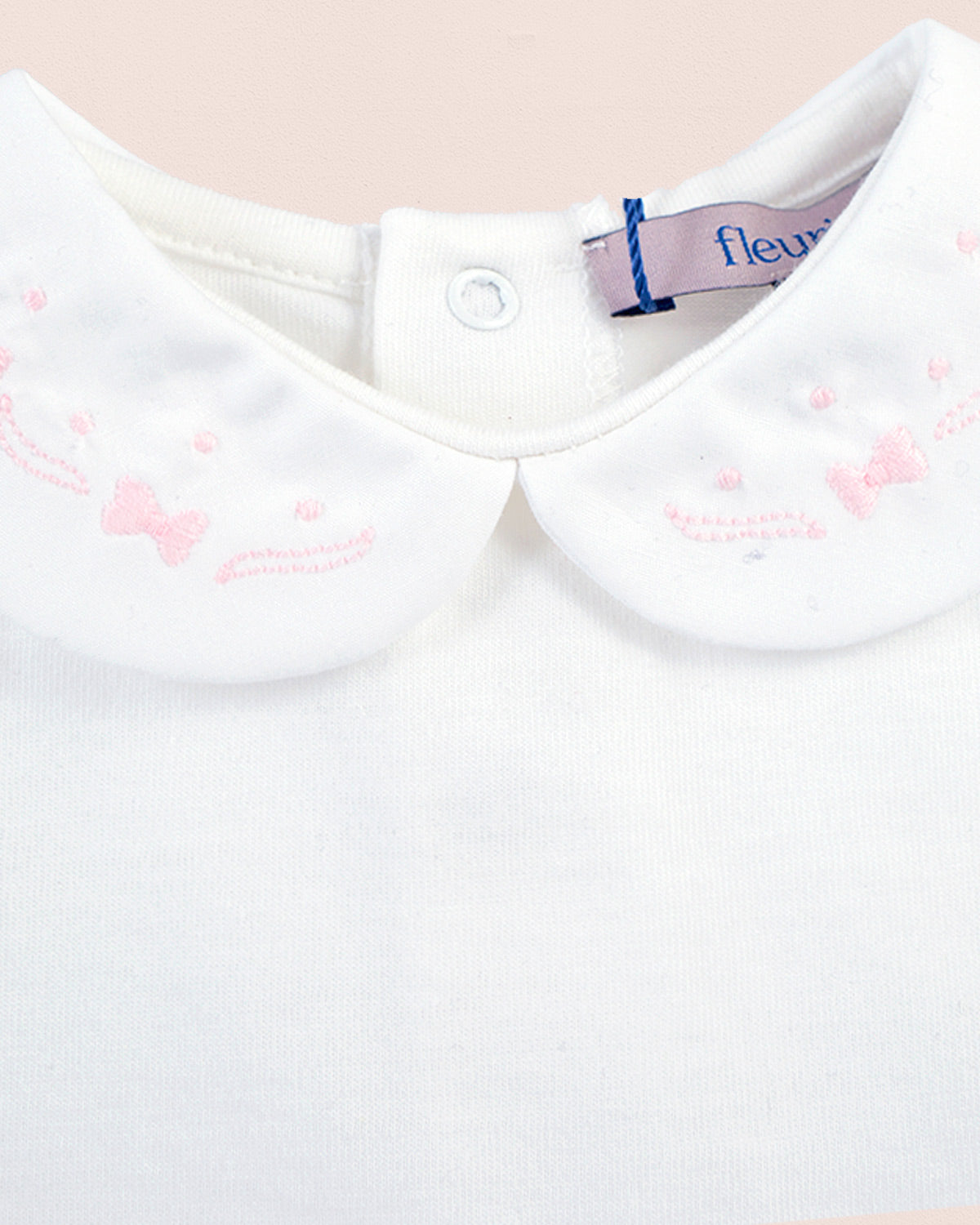 Ines Onesie Embroidered Pink Bows - Onesie