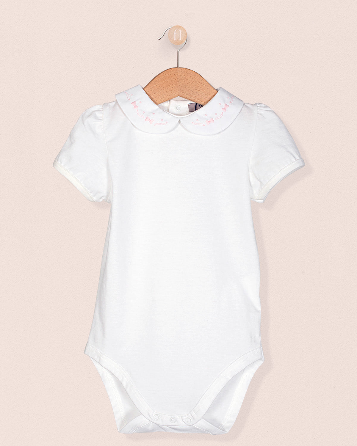 Ines Onesie Embroidered Pink Bows - Onesie