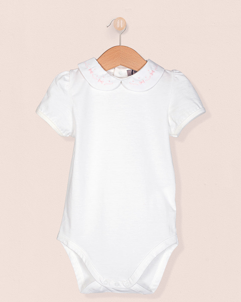 Ines Onesie Embroidered Pink Bows