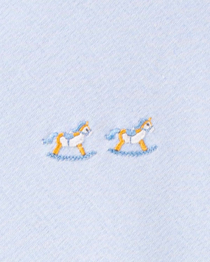 Pima Blue Embroidered Horse Receiving Blanket - Blanket