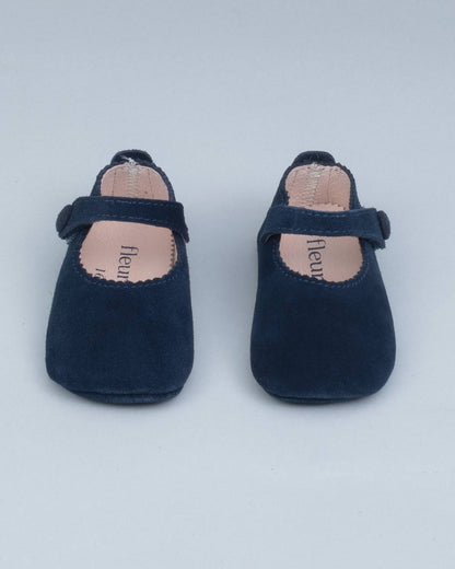 Eloise Navy Suede Crib Shoe - Shoe