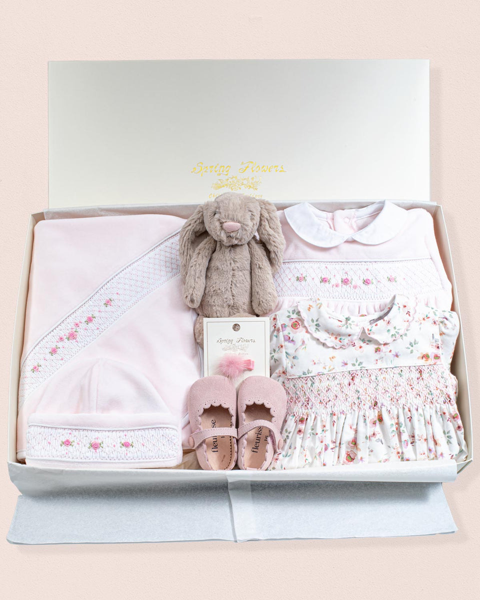 Pink Velour Hand Smocked Set