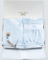 Pima Hand Smocked Velour Blue Bundle