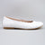 Scarlette White Leather Scalloped Ballerina - Shoe
